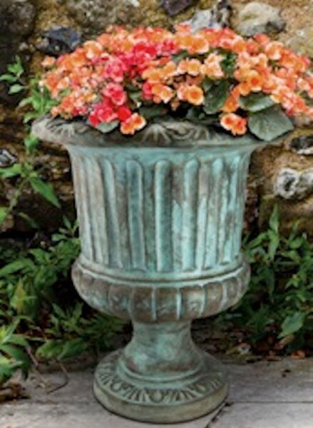 Fluted Urn Small Cast Stone Elegance Sculpture Classical Roman